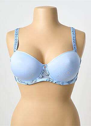 Soutien-gorge effet matière satinée haut soutien-gorge moulé bleu FLORALE BY TRIUMPH femme