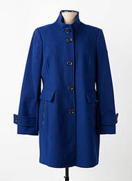 Manteau long coupe cintrée sans capuche bleu REVER MILE femme