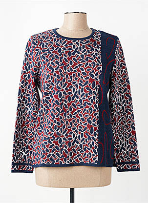 Pull coupe cintrée manches longues bleu ELEANE femme