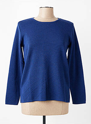 Pull coupe cintrée manches longues bleu ELEANE femme