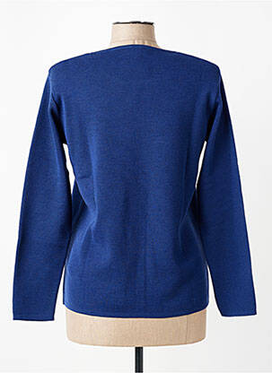 Pull coupe cintrée manches longues bleu ELEANE femme
