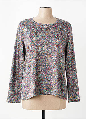 Top coupe cintrée manches longues gris GRIFFON femme