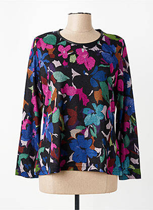 Pull coupe cintrée manches longues noir GRIFFON femme