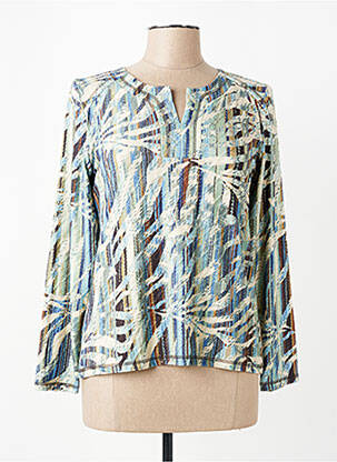 Pull coupe cintrée manches longues vert GEVANA femme