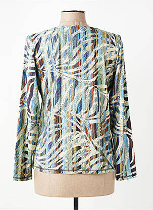 Pull coupe cintrée manches longues vert GEVANA femme