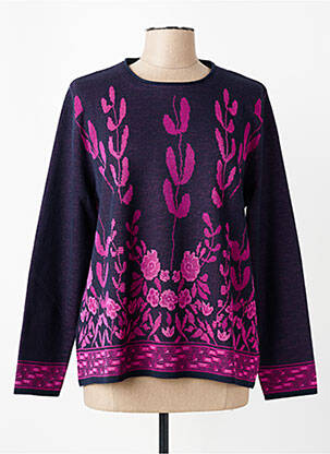 Pull coupe cintrée manches longues violet ELEANE femme