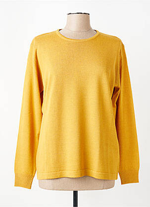 Pull coupe cintrée manches longues jaune QUATRE VINGT JOURS femme