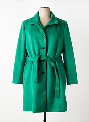 Manteau long coupe cintrée sans capuche vert REVER MILE femme