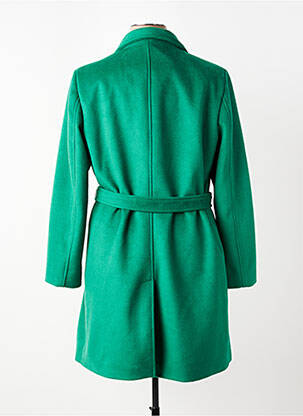 Manteau long coupe cintrée sans capuche vert REVER MILE femme