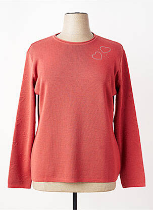 Pull coupe cintrée manches longues orange I.ODENA femme