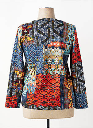Pull coupe cintrée manches longues bleu GEVANA femme