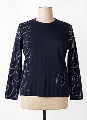 Pull coupe cintrée manches longues bleu ELEANE femme