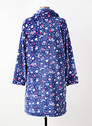 Robe de chambre col chemisier bleu MASSANA femme