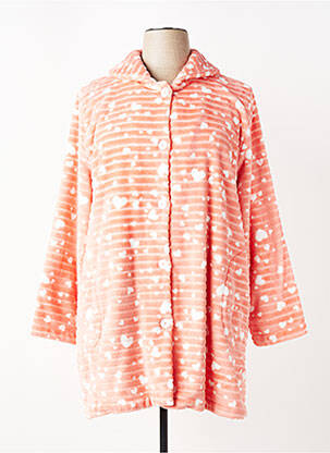 Robe de chambre col chemisier orange MASSANA femme
