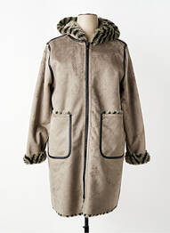 Manteau long a capuche a capuche gris REVER MILE femme