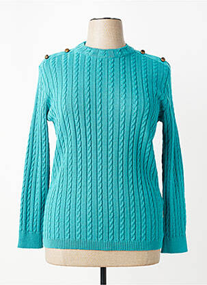 Pull stretch manches longues bleu I.ODENA femme