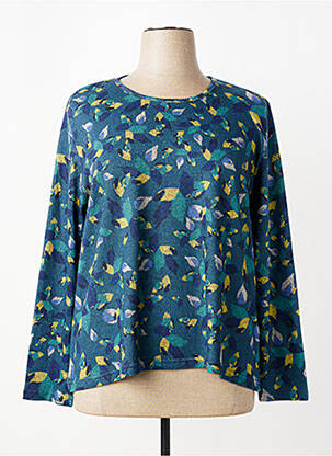 Pull coupe cintrée manches longues bleu GRIFFON femme