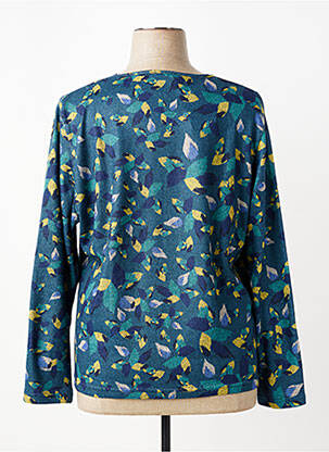 Pull coupe cintrée manches longues bleu GRIFFON femme