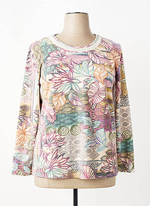 Pull coupe cintrée manches longues beige GEVANA femme