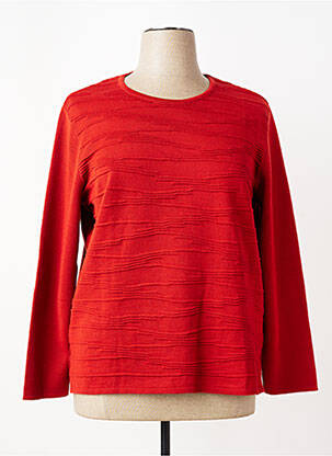 Pull coupe cintrée manches longues orange ELEANE femme