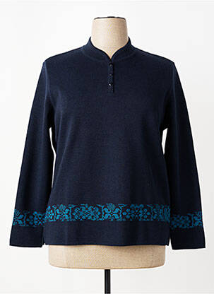Pull coupe cintrée manches longues bleu ELEANE femme