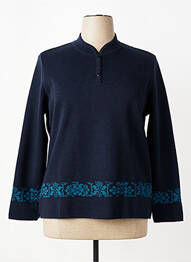 Pull coupe cintrée manches longues bleu ELEANE femme