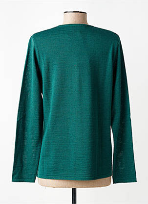 Gilet manches longues col rond vert GRIFFON femme