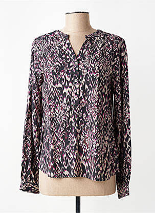 Chemisier imprimé fantaisie manches longues noir JENSEN femme
