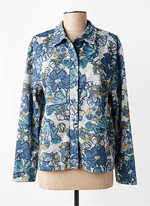 Chemisier imprimé fleurs manches longues bleu GRIFFON femme