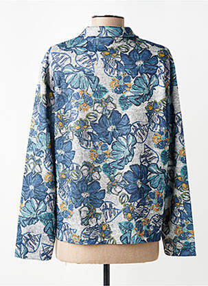 Chemisier imprimé fleurs manches longues bleu GRIFFON femme