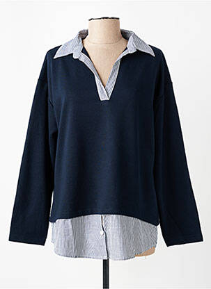 Tunique manches longues col chemisier bleu SEASON femme