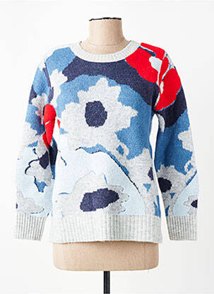 Pull coupe cintrée manches longues bleu WNT COLLECTION femme