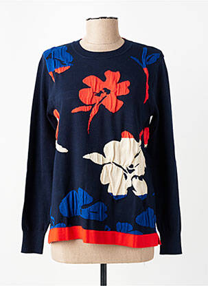 Pull coupe cintrée manches longues bleu SCORZZO femme