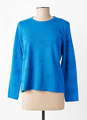 Pull coupe cintrée manches longues bleu I.ODENA femme