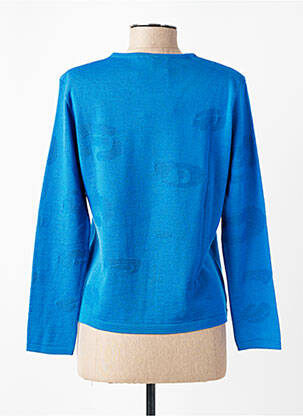 Pull coupe cintrée manches longues bleu I.ODENA femme