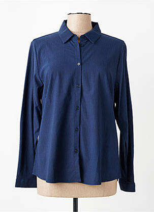 Chemisier coupe cintrée manches longues bleu CISO femme