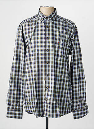 Chemise manches longues imprimé écossais bleu JUPITER homme