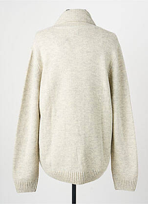Pull maille torsadée manches longues beige CAMBRIDGE homme