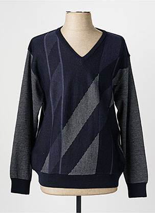 Pull col v manches longues noir I.ODENA homme