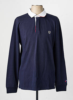 Polo manches longues manches longues bleu CAMBRIDGE homme