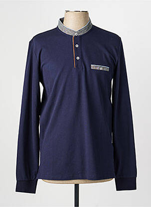 Polo manches longues manches longues bleu CAMBRIDGE homme