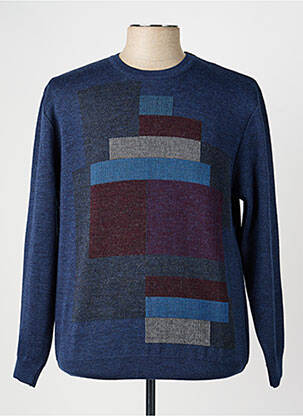 Pull stretch manches longues bleu RHODAMEL homme