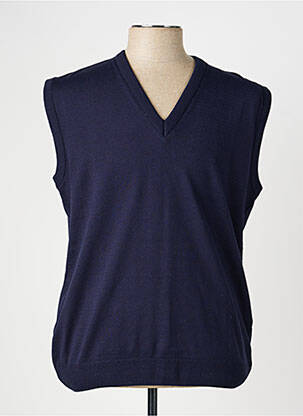 Pull stretch sans manche bleu RHODAMEL homme