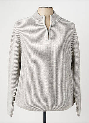 Pull stretch manches longues gris RHODAMEL homme
