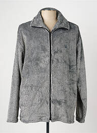 Robe de chambre imprimé rayures gris MASSANA homme