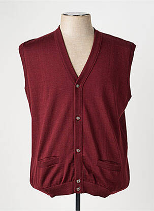 Gilet sans manche fermeture boutonnée sur le devant rouge RHODAMEL homme