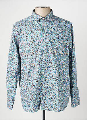 Chemise manches longues imprimé fantaisie bleu CAMBRIDGE homme