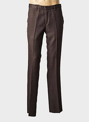 Pantalon droit taille à pinces taille normale marron PIERRE D'ARLANC homme