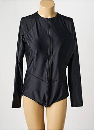Combishort fermeture boutonnée sur le devant manches longues noir NIKE femme