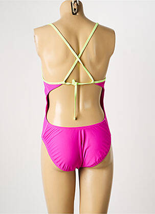 Maillot de bain 1 pièce effet matière satinée rose NIKE femme